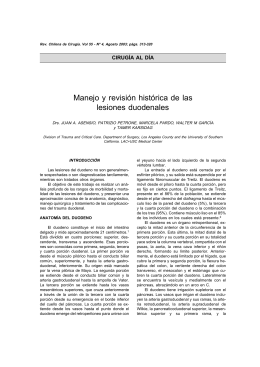 Manejo y revisión histórica de las lesiones duodenales. Dr. Juan A