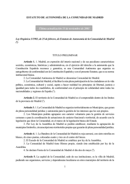 1 ESTATUTO DE AUTONOMÍA DE LA COMUNIDAD DE MADRID