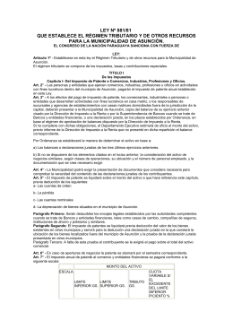 ley nº 881/81 que establece el régimen tributario y de otros recursos