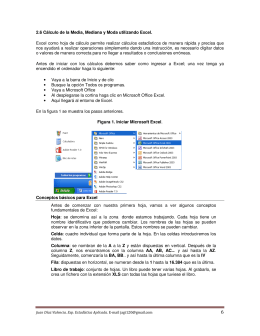 2.6 Cálculo de la Media, Mediana y Moda utilizando Excel. Excel
