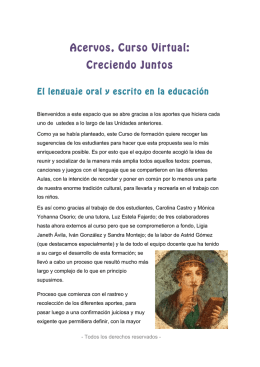 Acervos, Curso Virtual: Creciendo Juntos