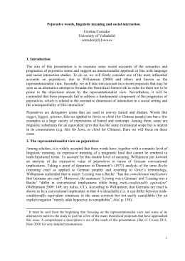 Pejorative words, linguistic meaning and social