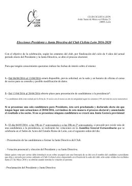 Elecciones Presidente y Junta Directiva del Club Ciclista León 2016