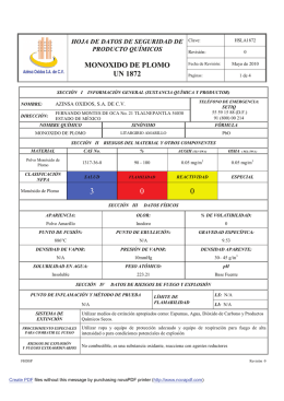 MONOXIDO DE PLOMO UN 1872