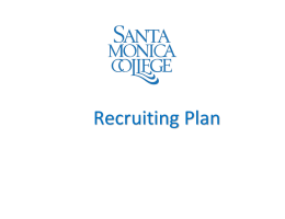 Recruiting Plan - Santa Monica College
