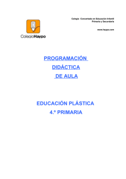 PROGRAMACIÓN DIDÁCTICA DE AULA EDUCACIÓN PLÁSTICA 4