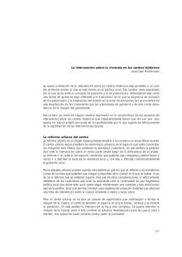 La intervención sobre la vivienda en los centros históricos Jesús