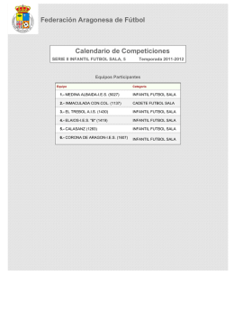 Calendario de Competición - Federación Aragonesa de Fútbol