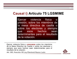 Causal i) Artículo 75 LGSMIME