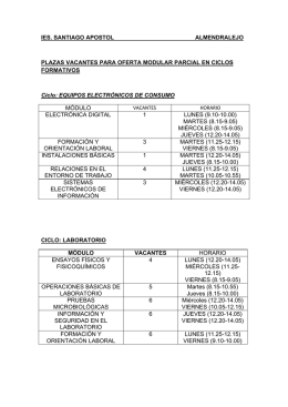 IES. SANTIAGO APOSTOL ALMENDRALEJO PLAZAS VACANTES