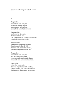 Seis Poemas Nicaraguenses desde Miami. I Yo pecador, me