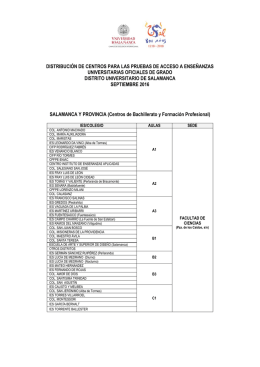 Lugares de realización de las pruebas