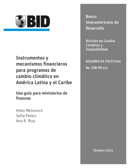 Instrumentos y mecanismos financieros para programas de cambio