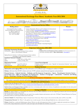 International Exchange Fact Sheet/ Academic Year 2013/2014