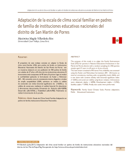 Adaptación de la escala de clima social familiar en padres de