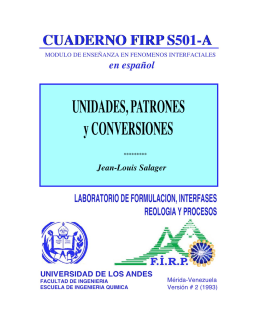 Unidades, Patrones y conversiones - Laboratorio FIRP