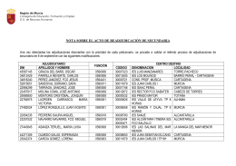 Nota sobre el Acto de Readjudicación de Secundaria