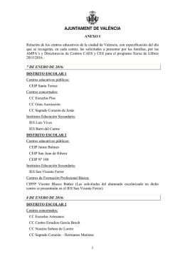 ANEXO II. Listado-calendario de los centros escolares (Pdf 39 kb)