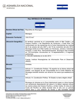 País: REPÚBLICA DE NICARAGUA Nombre Oficial del País