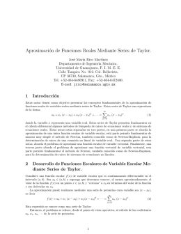 Aproximación de Funciones Reales Mediante Series de Taylor.
