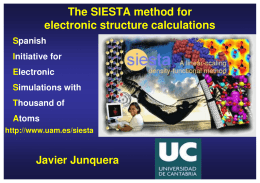 The SIESTA method for electronic structure calculations