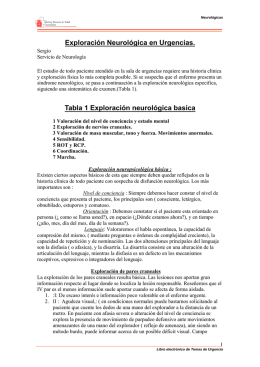 Exploración Neurológica en Urgencias. Tabla 1 Exploración