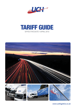tariff guide - UCH Logistics
