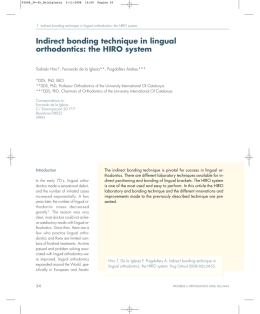 Indirect bonding technique in lingual orthodontics: the HIRO system