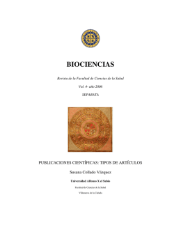 Publicaciones científicas: Tipos de artículos