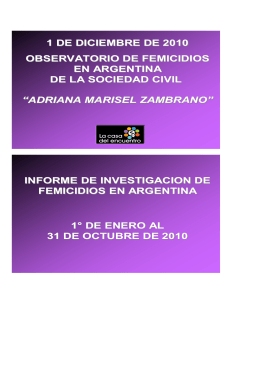 Informe Femicidios en Argentina 1 de Enero de