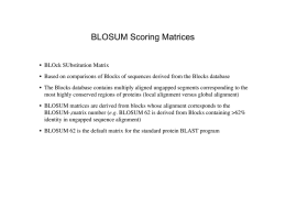 BLOSUM Scoring Matrices