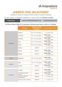 Consulta el horario de nuestras oficinas durante el período