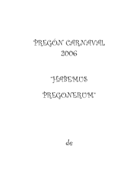 PREGÓN CARNAVAL 2006