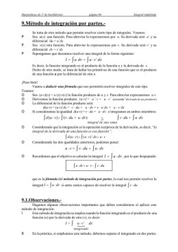 9.Método de integración por partes.