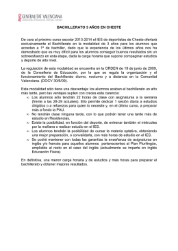 información - centro de residencias cheste
