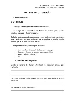 la energía - Actividades Ciencias de la Naturaleza