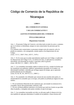 Código de Comercio de la República de Nicaragua