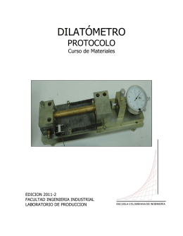 dilatómetro - Escuela Colombiana de Ingeniería