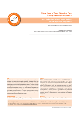 A Rare Cause of Acute Abdominal Pain: Primary Appendagitis