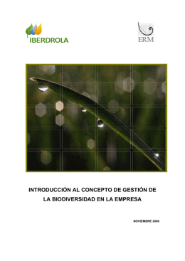 introducción al concepto de gestión de la biodiversidad
