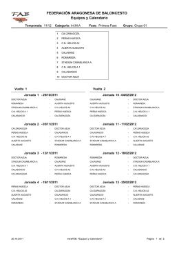 Equipos y Calendario FEDERACIÓN ARAGONESA