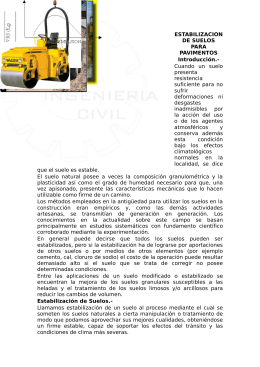ESTABILIZACION DE SUELOS PARA PAVIMENTOS Introducción