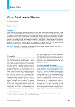 Crush Syndrome in Disaster