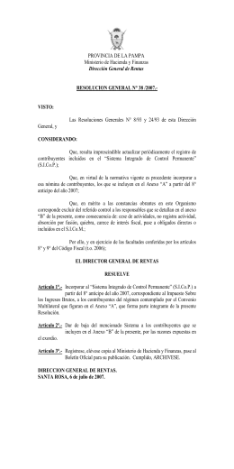 PROVINCIA DE LA PAMPA Ministerio de Hacienda y Finanzas