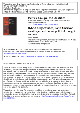 Hybrid subjectivities, Latin American mestizaje