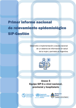 Anexo 5 Equipo SIP-G a nivel nacional, provincial y hospitalario