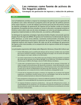 Las remesas como fuente de activos de los hogares pobres