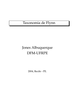 Taxonomia de Flynn Jones Albuquerque DFM