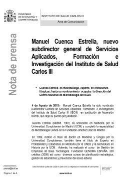 N ota de prensa - Instituto de Salud Carlos III