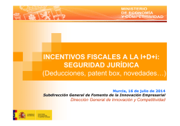 Incentivos fiscales MINECO - Instituto de Fomento de la Región de